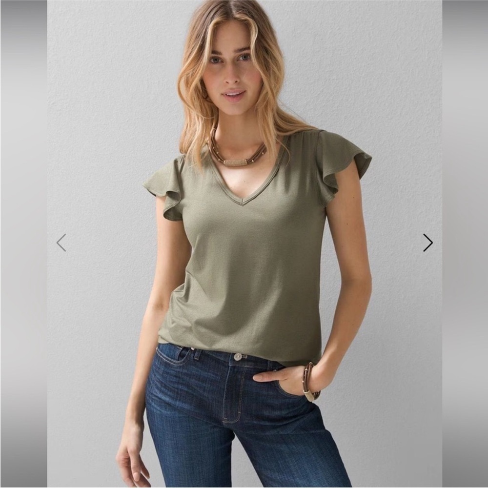 White House Black Market - Glamgetter Tee - Forever Olive - Size XXS
